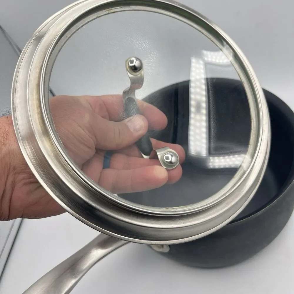 BELGIQUE 3 Quart HARD ANODIZED Saucepan and Glass Lid - Tools of Trade 30209